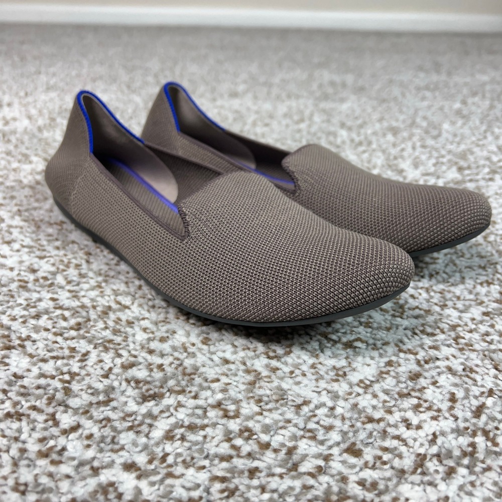 Rothys Shoes Womens 8 Brown Knit Slip On Almond Toe Casual Travel Flats Loafers
